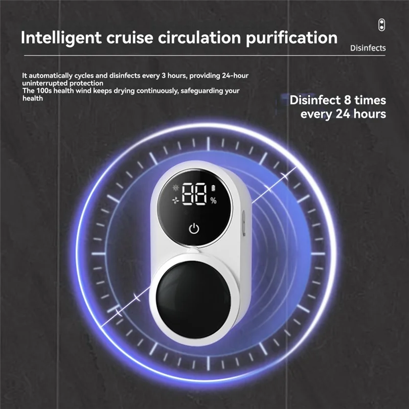 A94E-Smart Home Toothbrush Holder Cleaner For Bathroom Light Cleaning Fan Drying Automatic Rotating Cover Wall Mounting